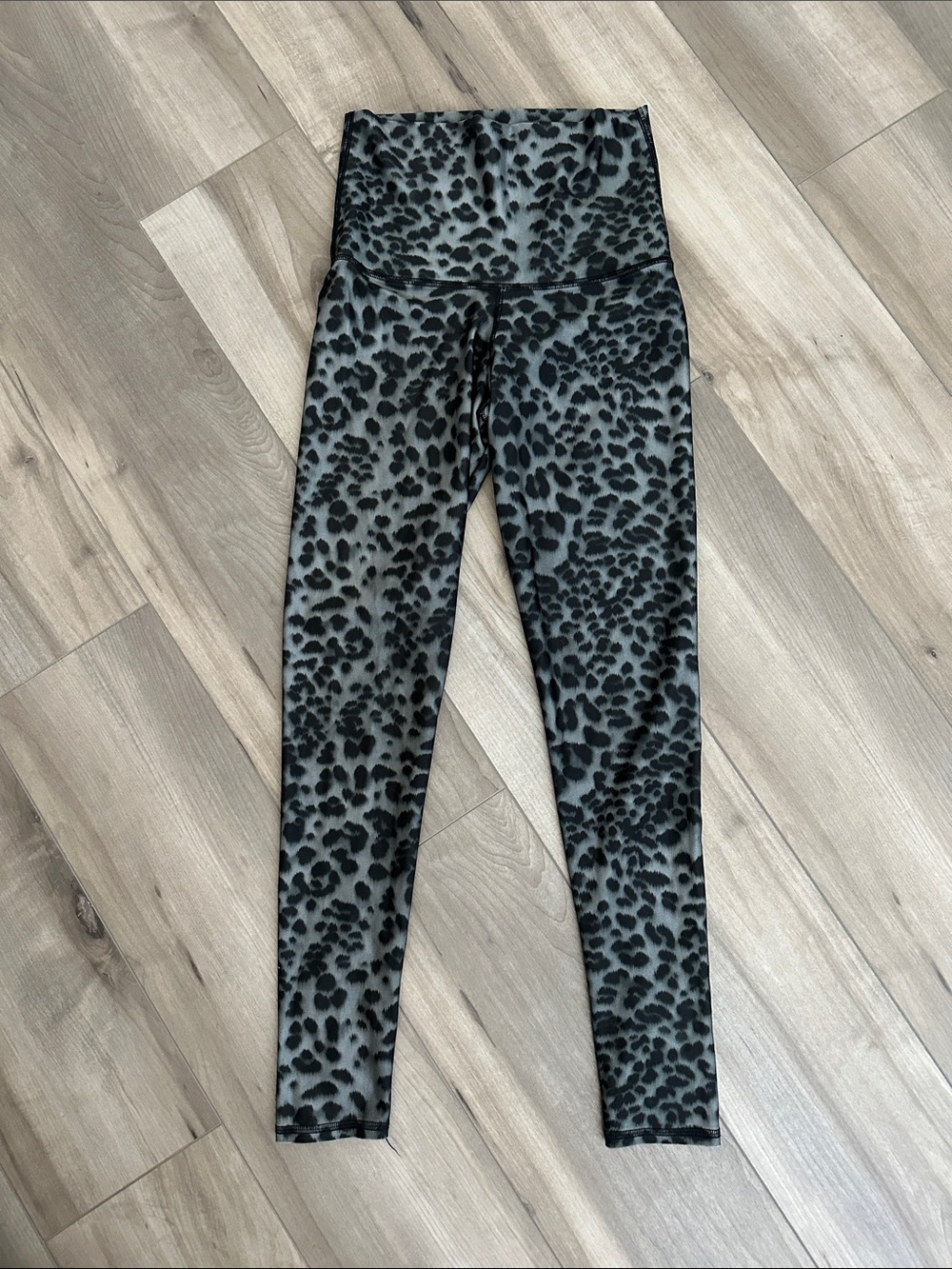Emily Hsu Designs Black and Gray Leopard Print High-Waist Leggings